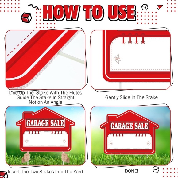 Garage Sale Signs with Stakes (12 pack) - Picture 3 of 4